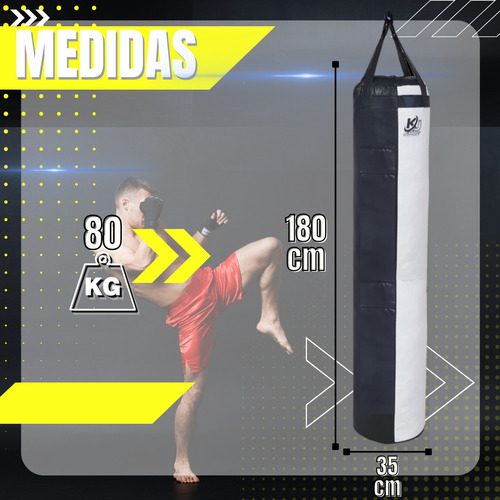Costal Banana Publico 180cm Saco De Boxeo Muay Thai Promma Color Blanco