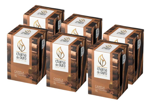 Kit 6 Velas Canela Aromáticas Perfumada Vela Decorativa 60g