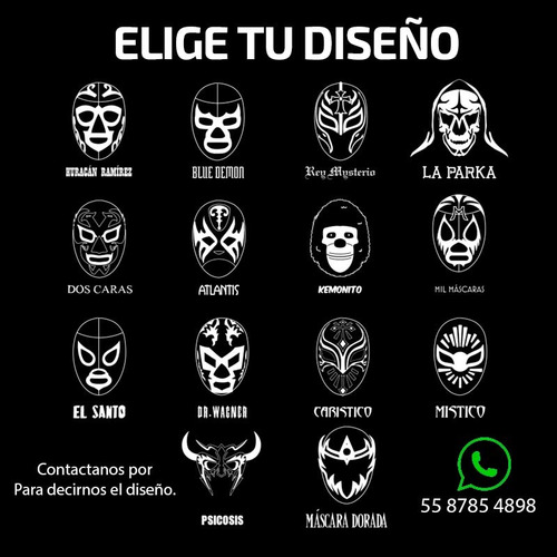 Termo Negro 500 Ml Diseño Deporte Luchas Mexicanas