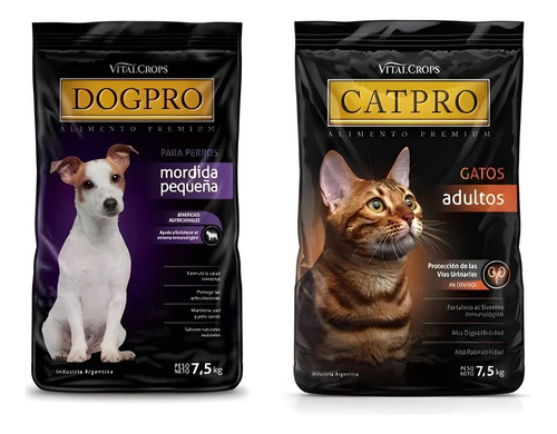 Combo Catpro Adultos 7,5 Kg + Dogpro M.pequeña 7,5 Kg