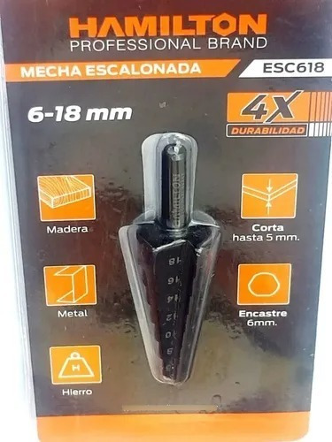 Imagen 3 de 6 de Mecha Escalonada Acero De 6 A 18 Mm Hamilton Esc618