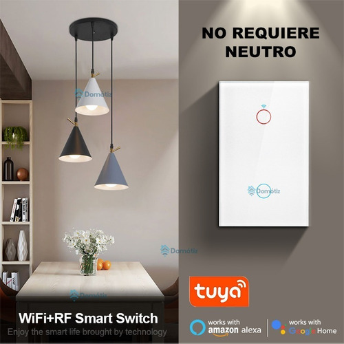 Imagen 3 de 5 de Interruptor Inteligente Wifi Doble Híbrido Con/sin Neutro