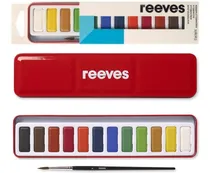 Comprar 12 Acuarelas Pastilla Pintura Artística Reeves Lata Pincel