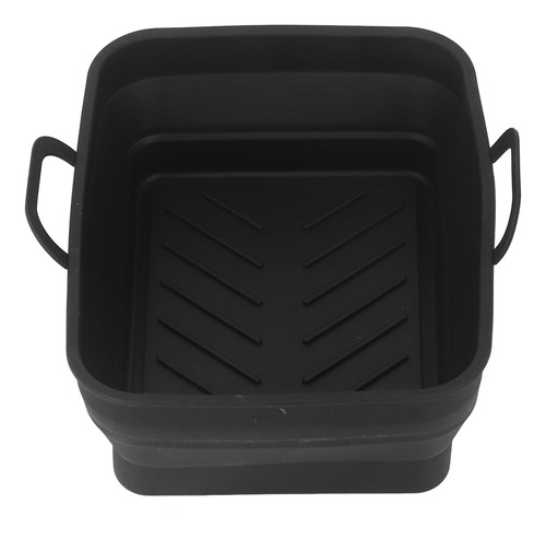 Bandeja Rectangular Para Freidora, Olla De Silicona Negra Y