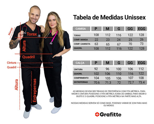 Pijama Cirúrgico Scrub Masculino Bordado Não Amassa