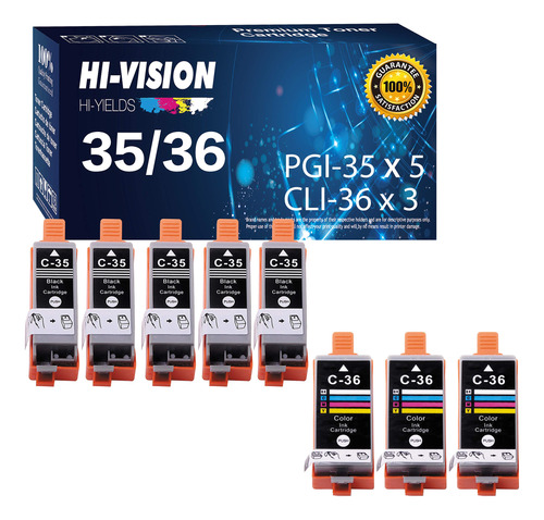 Hi-vision® Paquete De 8 Cartuchos De Tinta Compatible