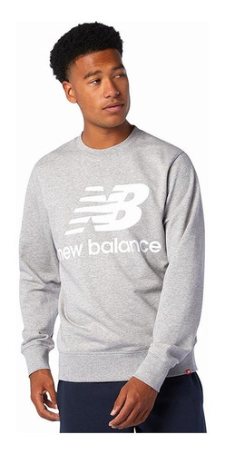 Sueter New Balance Essentials Stacked Logo Hombre-gris Claro