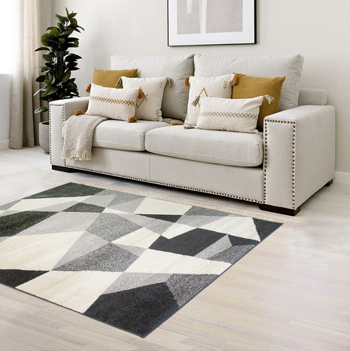 Imagen 2 de 8 de Alfombra Carpeta Moderna 160x230 Bricko Geometrica Living