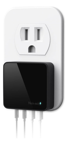 Nekmit Cargador Usb C, Cargador De Pared De 4 Puertos Plano