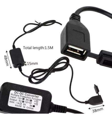 Cargador Usb Moto 12-24v 5v,3a, 2 Usb Toma Usb Moto Auxiliar