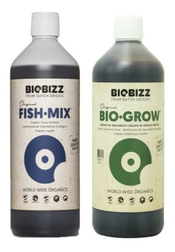 Fertilizante X2 Biobizz Biogrow + Fish Mix 1 Litro 