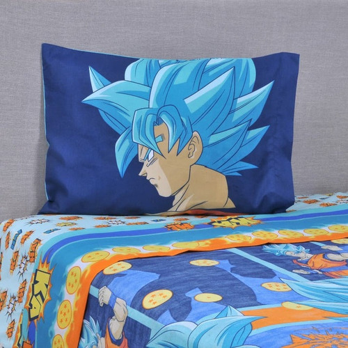 Juego De Sábanas Infantiles Microfibra 1.5 Pl Dragon Ball Z