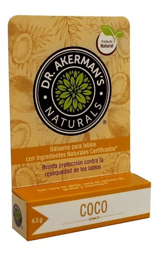 Bálsamo Para Labios Coco Dr Akerman´s Naturals 4.5 G