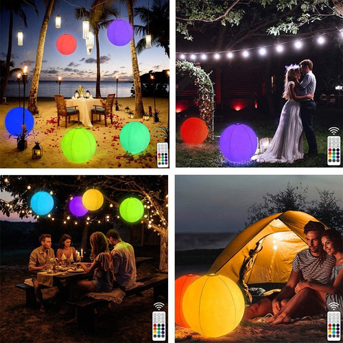 Con Luz Led Verano Pileta Pelota Inflable Playa 60cm