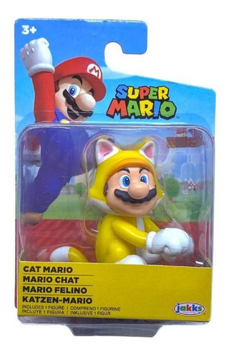 Super Mario - Boneco 2.5 Pol Colecionável - Mário Felino