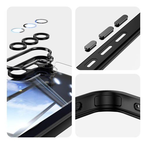 Funda Para Teléfono Samsung A56 A36 A26 A16 A06 5g 4g, Aleación De Aluminio, Protector De Lente Lte, Fuerte Anillo Giratorio Magnético Anticaída