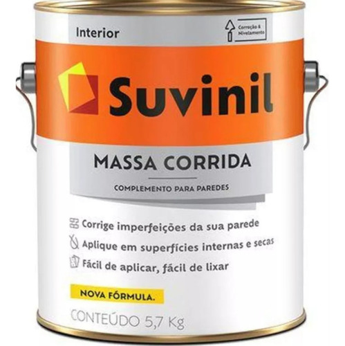 Massa Corrida Pva  Suvinil 3,6 Branca Kg 5,7  Interno Parede