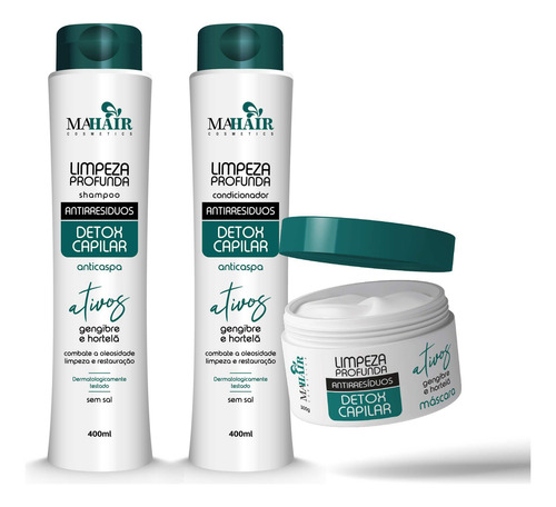 10 Kit Capilar Mahair Com Shampoo + Condicionador + Máscara