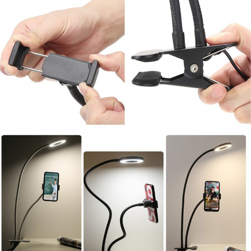 Imagen 3 de 7 de Lámpara Escritorio Aro Luz Fotografia Led Selfie Tiktok 2en1