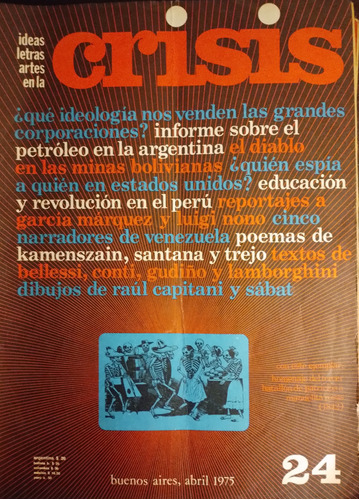 Revista Crisis - Ideas, Letras Y Artes N° 24- Abril De 1975