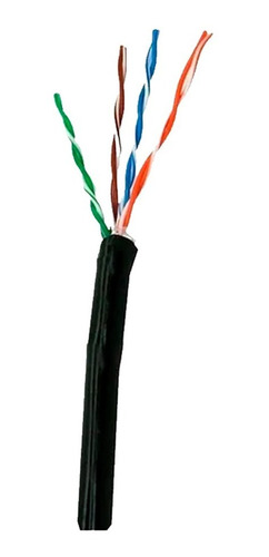 Cable Utp 100% Cobre Cat 5e Negro Exterior Redes Y Cctv
