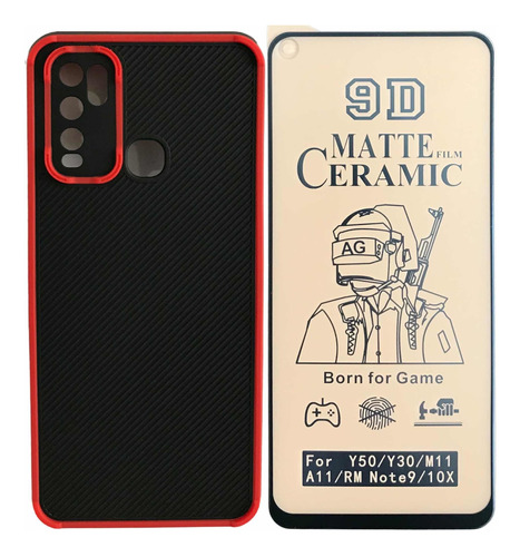 Estuche Forro Antichoque + Cerámica Para Vivo Y30 / 50