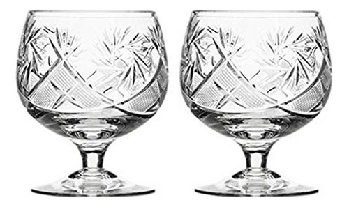 Gifts Plaza Set Of 2 Vintage Russian Crystal Brandy Cognac S