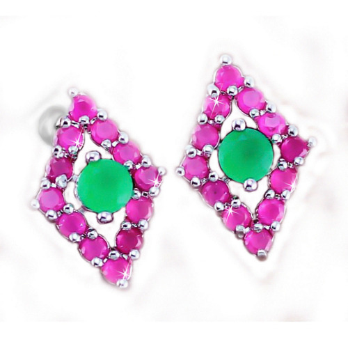 Aros Bellos Mariposa Con Rubies Reconstituidos