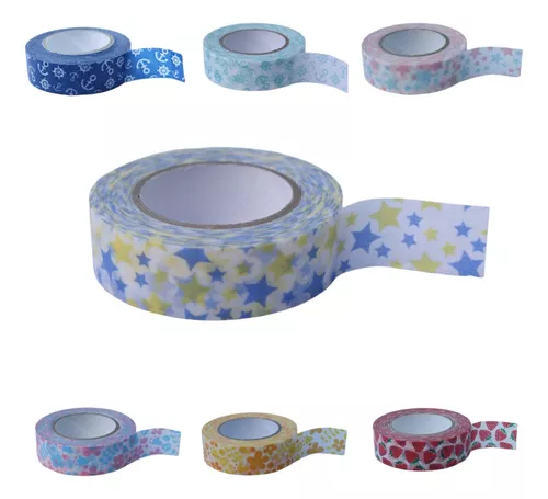 Set 12 Rollos de Cinta Adhesiva Decorativa Washi Tape - Librería