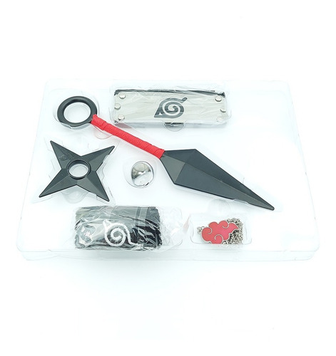 Set Accesorios Naruto Banda Anillo Collar Kunai Shuriken