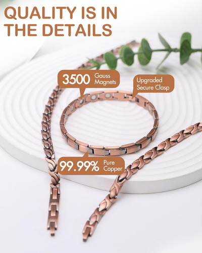 Pulsera De Cobre Magnético, Pulsera De Cobre Puro Al 99,99%