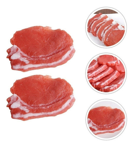 Kit De Comida De Carne De Cerdo Fresco Cocido Falso, 2 Pieza