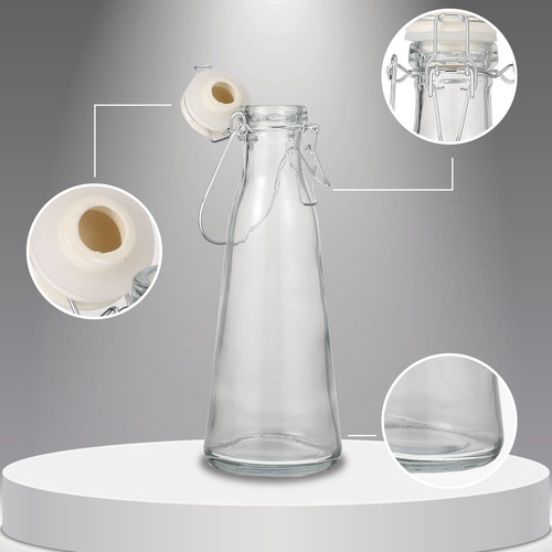 Botellas Con Tapa Abatible Para Bebidas, Botella De Vidrio A