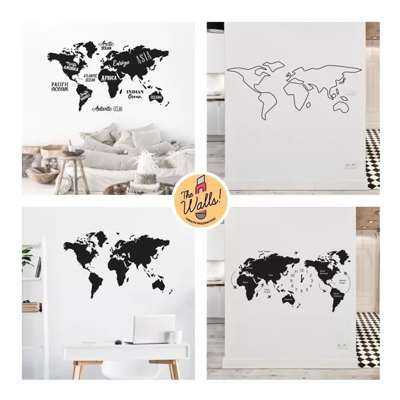 Vinilos Decorativos Mapa Travel Mundial