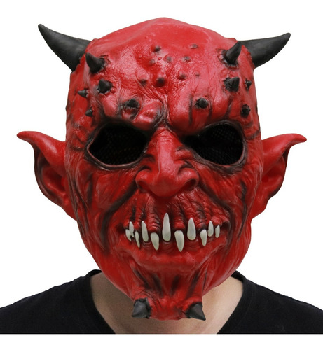 Imagen 1 de 3 de Mascara Monstruo Demonio Diablo Disfraz Halloween Latex