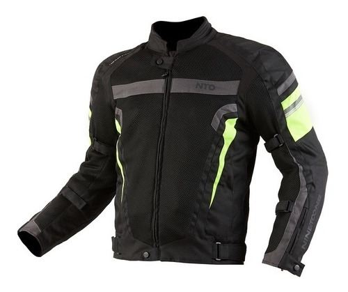 Campera Moto Cordura Nine To One 4s Negro Fluo