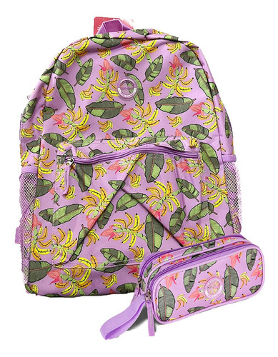 Mochila Bolsa Costas Escolar Juvenil Feminina + Estojo- Clio