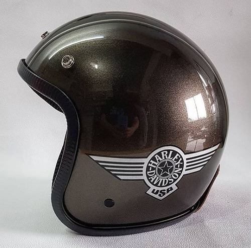 Imagem 1 de 2 de Capacete Old School Fatbob River Rock Gray Hd Rebaixado