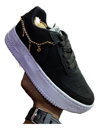 Zapatos Nike Af1 Cadena Negra Blanca Zoom Force One Clasica