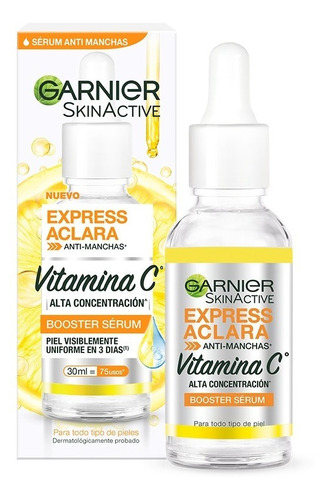 Imagen 2 de 8 de Serum Anti Manchas C/ Vitamina C Garnier Express Aclara 30ml