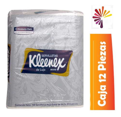 Servilleta Kleenex De Lujo, Caja 12 Paquetes De 100 Kimberly
