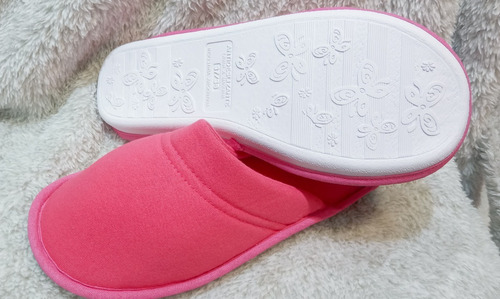 Imagen 2 de 4 de Pantuflas Chinelas Algodón Suela Inyectadas Poema Intimo