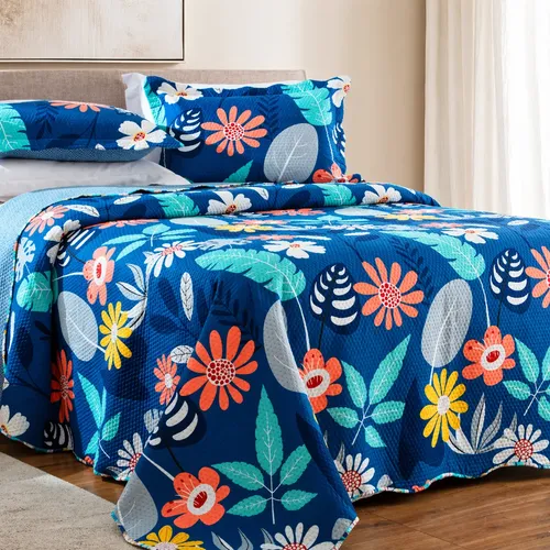 Kit Cobre Leito Colcha Super Queen Cama Grande Dupla Face