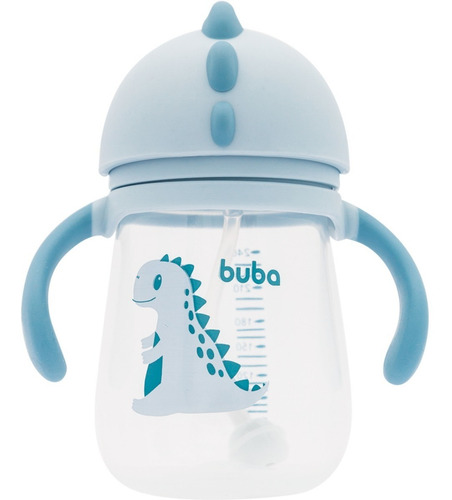 Imagem 4 de 8 de Copo Com Canudo Infantil De Transição 240ml Alça Dino - Buba