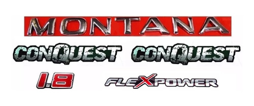 Emblemas Montana Conquest 1.8 Flexpower Chevrolet (kit 5 Pçs