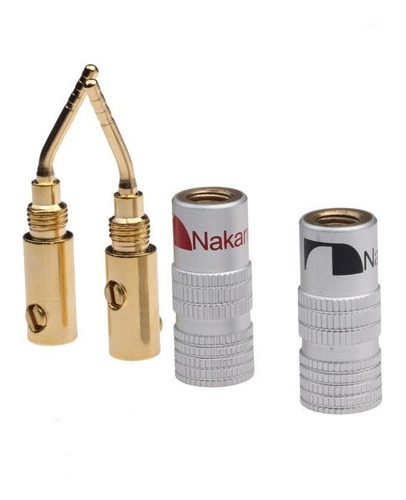 Imagen 2 de 4 de Conectores Banana Nakamichi Hifi 2mm 4 Unidades (2 Pares)