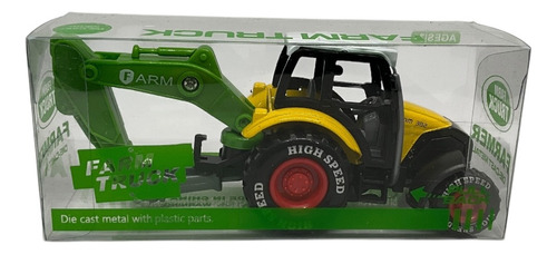 Carrito Tractor Con Pala Frontal De Friccion 1:64 - 4 Piezas