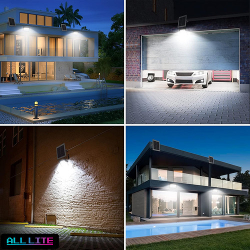 Reflector Solar Exterior Led Luz Fria 100w 100 Leds Ip65 Carcasa Plateado Luz Blanco Frío