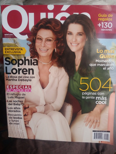 Sophia Loren En Revista Quien Martha Debayle Diciembre 2011