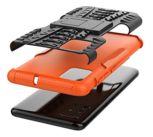 Funda Para Galaxy A51 Naranja Uso Rudo